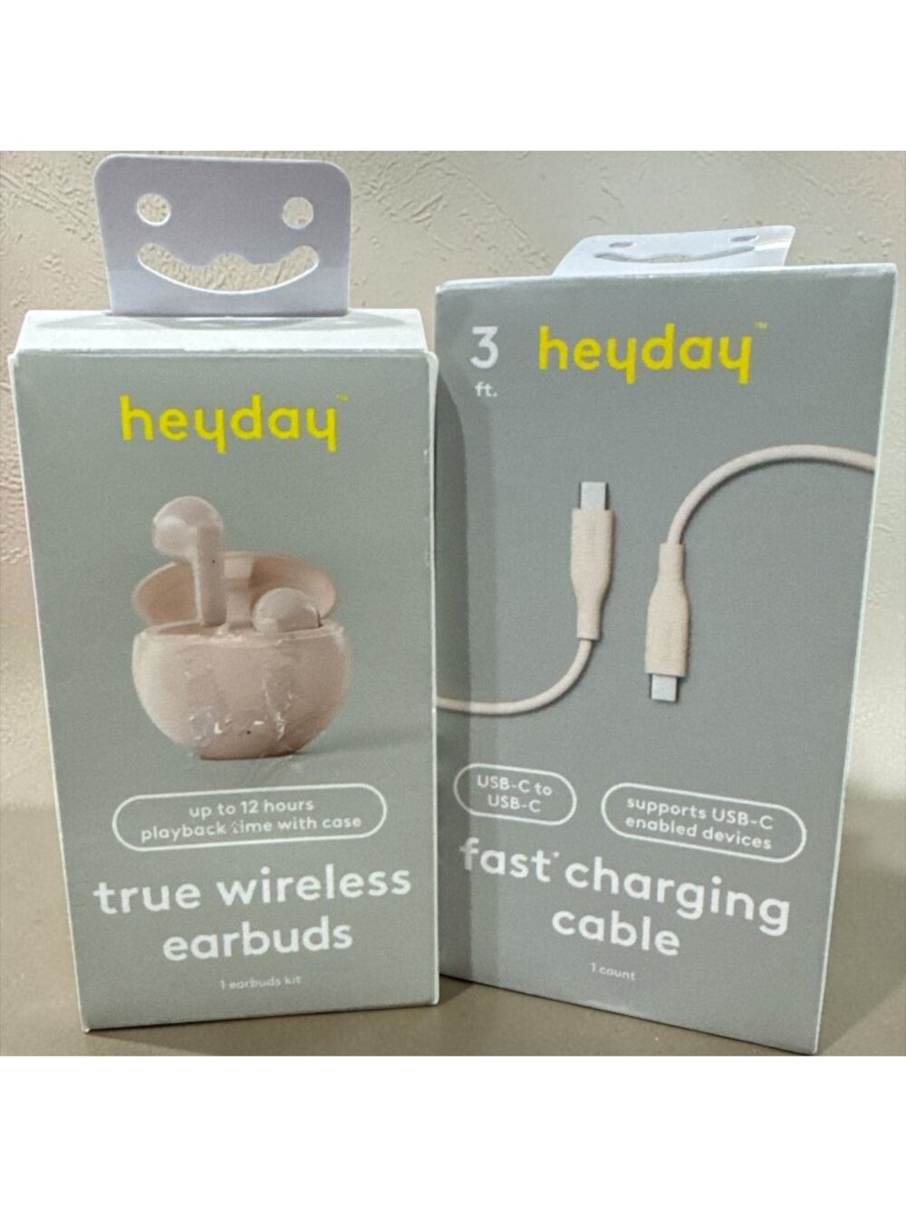 Heyday True Wireless Earbuds With Charging Case & USB-C Fast Charging Cable 3ft